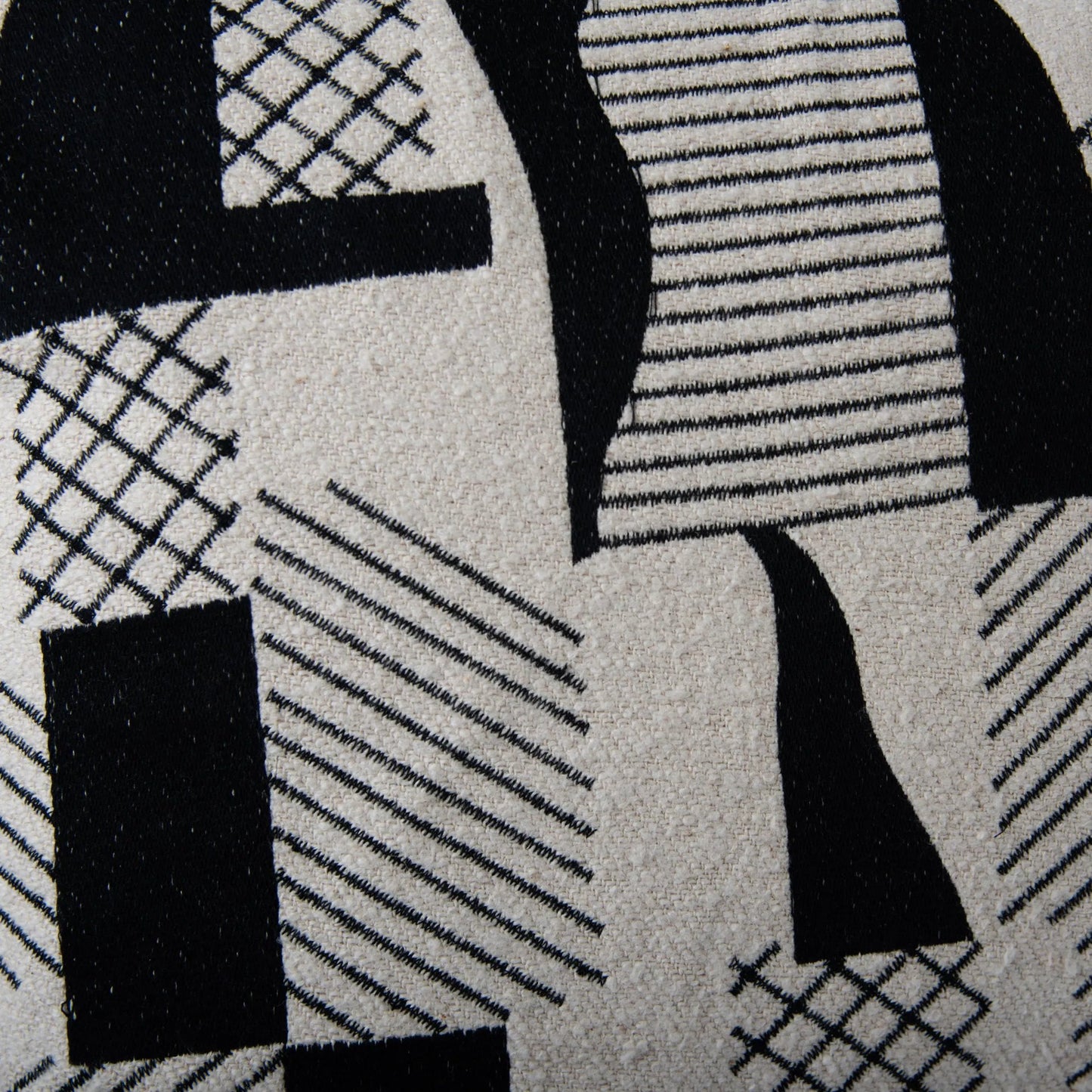 002 SI-2296016 | Closeup | Deschutes Pillow by HedgeApple Essentials in natural, black. Made from polyester, cotton jacquard in a eclectic & global style.