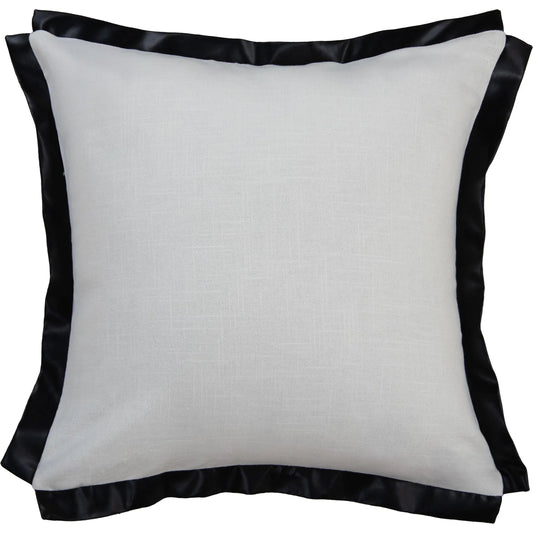 Upson Pillow by HedgeApple Essentials in black, ivory, white. Made from polyester, 6 lea linen, faux leather in a unique style.