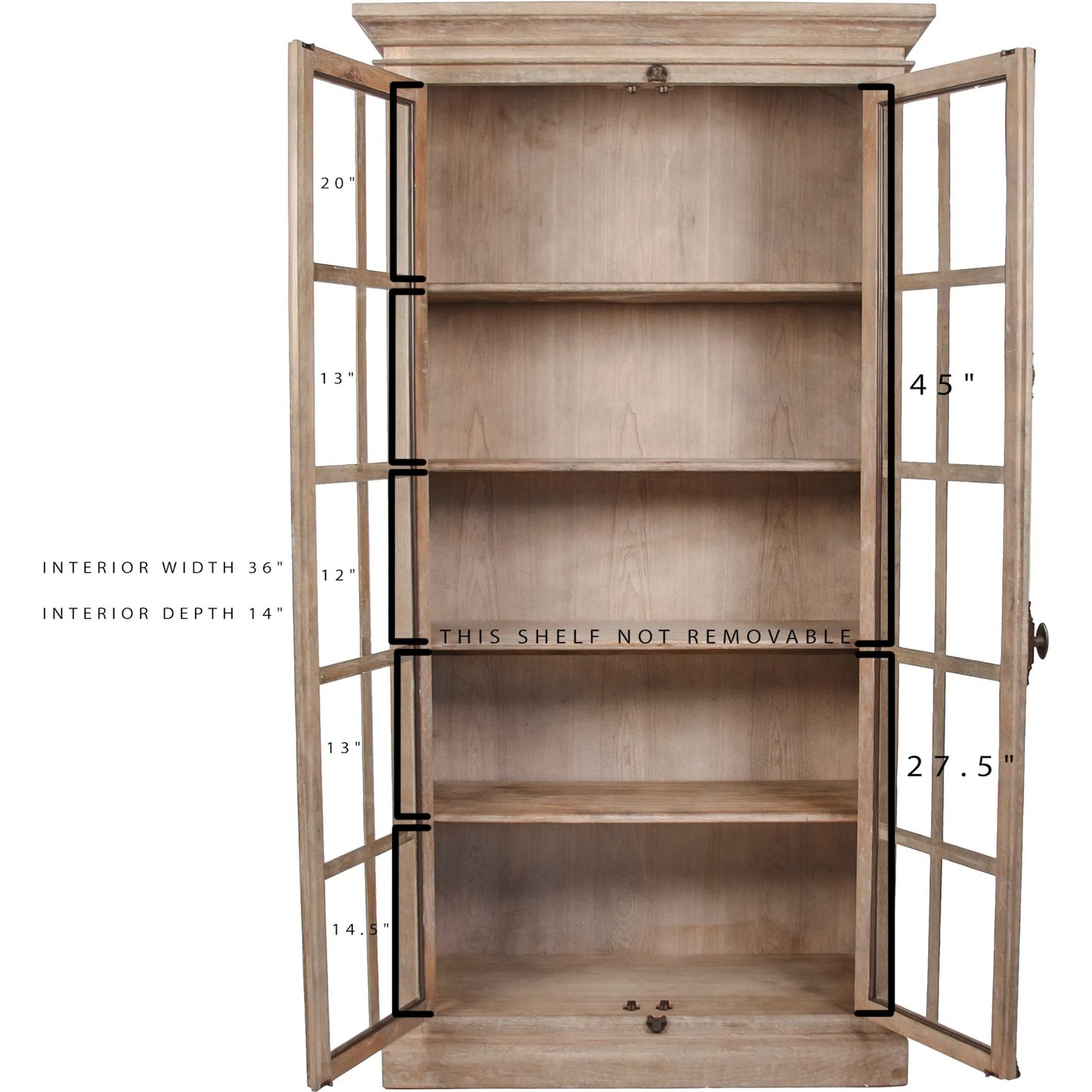 004 S-337751 | Additional Silo | Marceline Cabinet by Zentique in limed gray and oak. Made from unique in a traditional style.