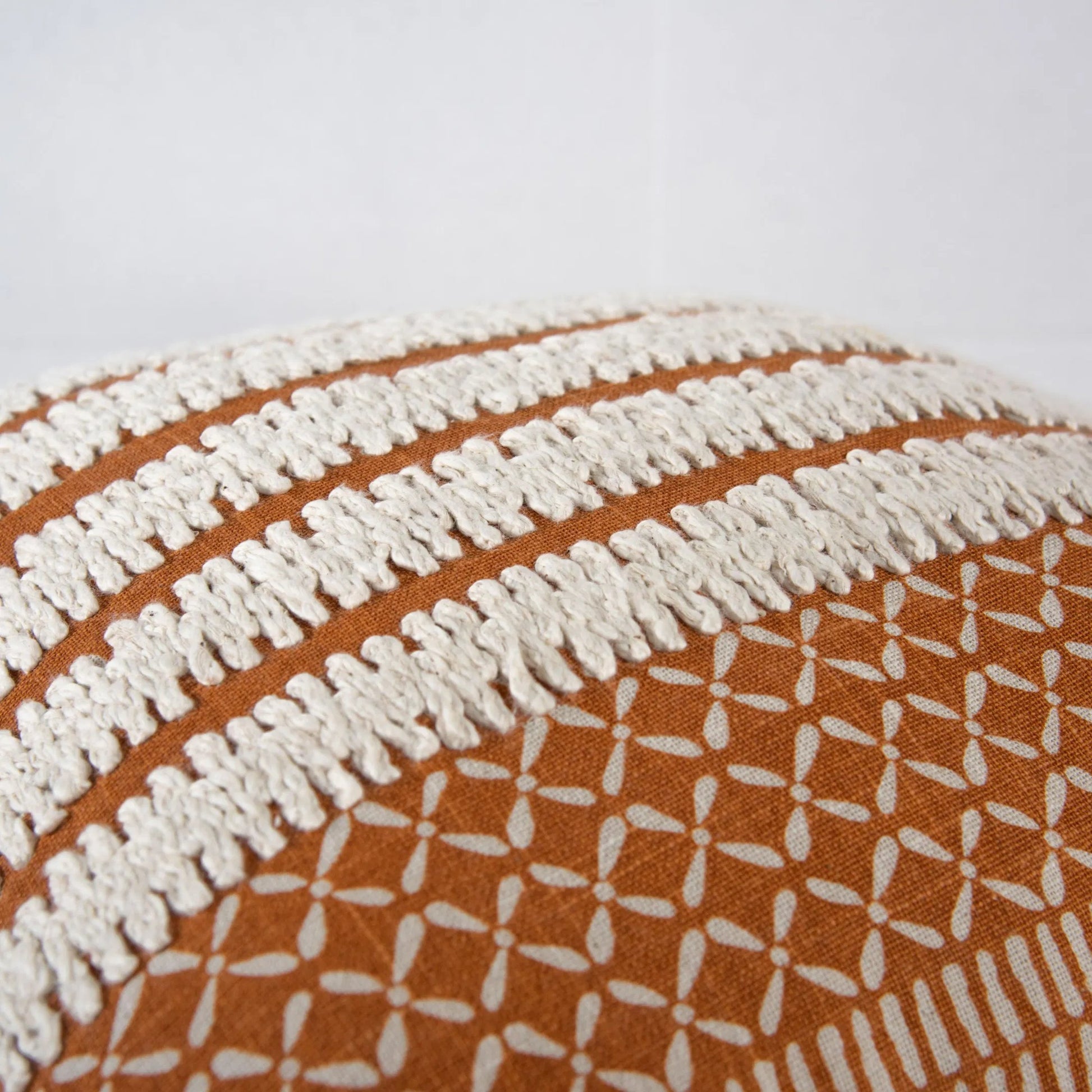 Garrard Pillow by HedgeApple Essentials in orange. Made from polyester, cotton slub in a eclectic & global style.
