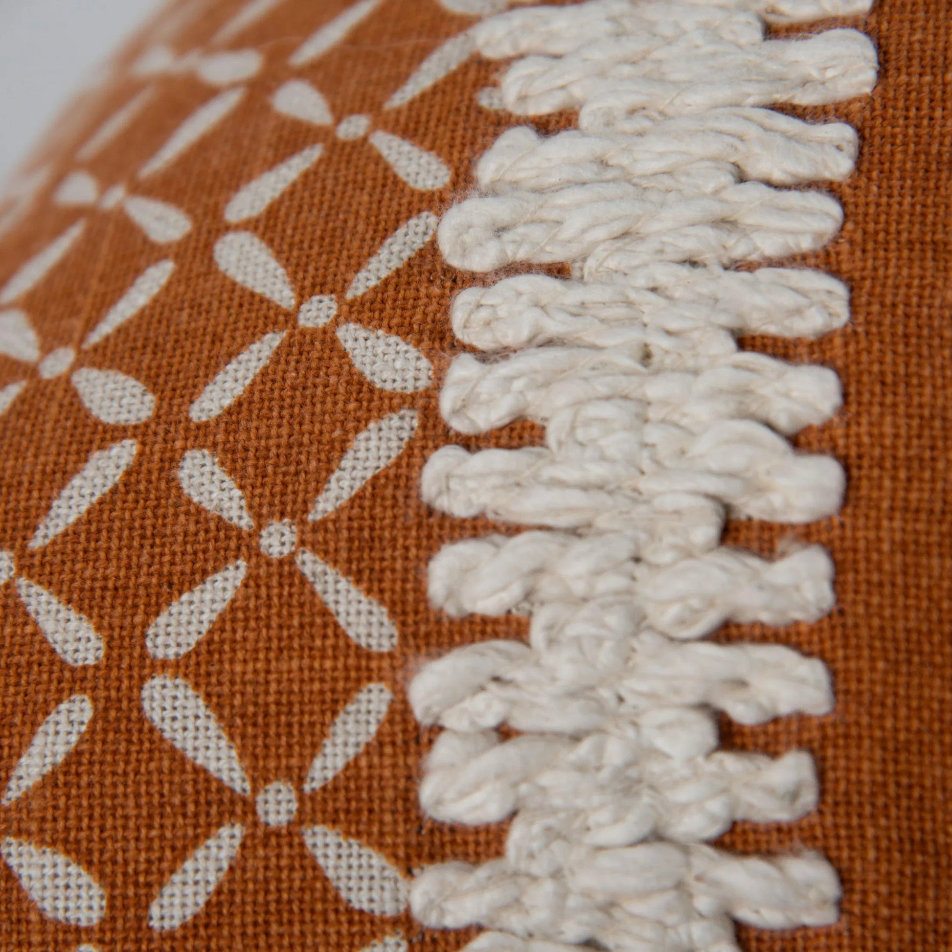 Garrard Pillow by HedgeApple Essentials in orange. Made from polyester, cotton slub in a eclectic & global style.