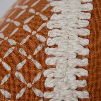 Garrard Pillow by HedgeApple Essentials in orange. Made from polyester, cotton slub in a eclectic & global style.
