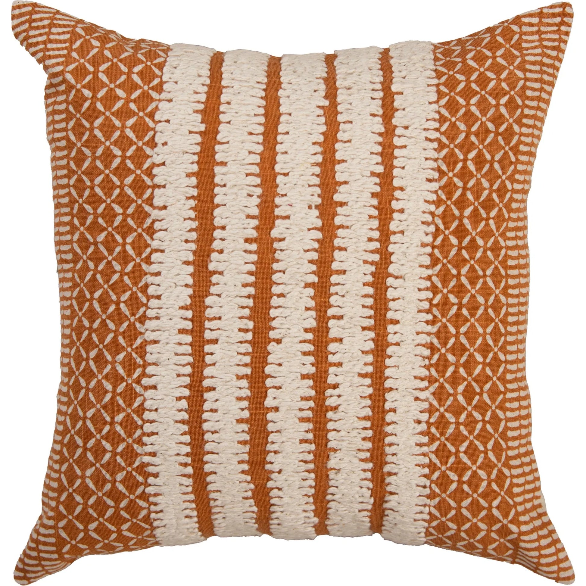 Garrard Pillow by HedgeApple Essentials in orange. Made from polyester, cotton slub in a eclectic & global style.