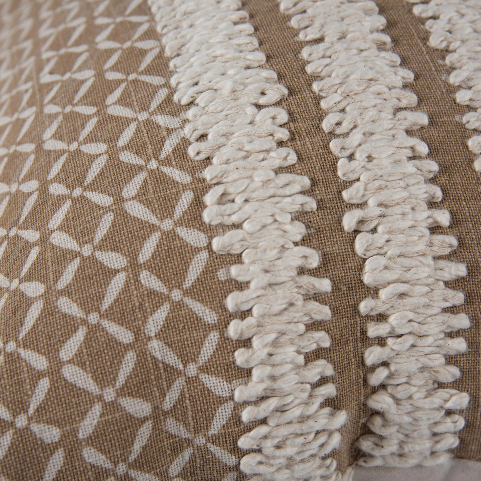 Tonganoxie Pillow by HedgeApple Essentials in dark taupe, ivory. Made from polyester, cotton slub in a eclectic & global style.