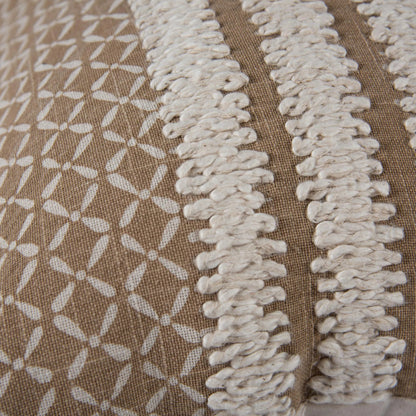 Tonganoxie Pillow by HedgeApple Essentials in dark taupe, ivory. Made from polyester, cotton slub in a eclectic & global style.