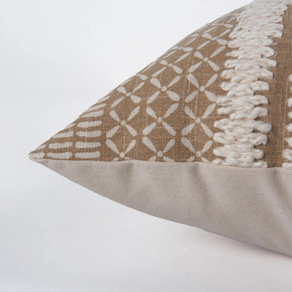 Tonganoxie Pillow by HedgeApple Essentials in dark taupe, ivory. Made from polyester, cotton slub in a eclectic & global style.
