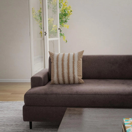 Tonganoxie Pillow by HedgeApple Essentials in dark taupe, ivory. Made from polyester, cotton slub in a unique style.