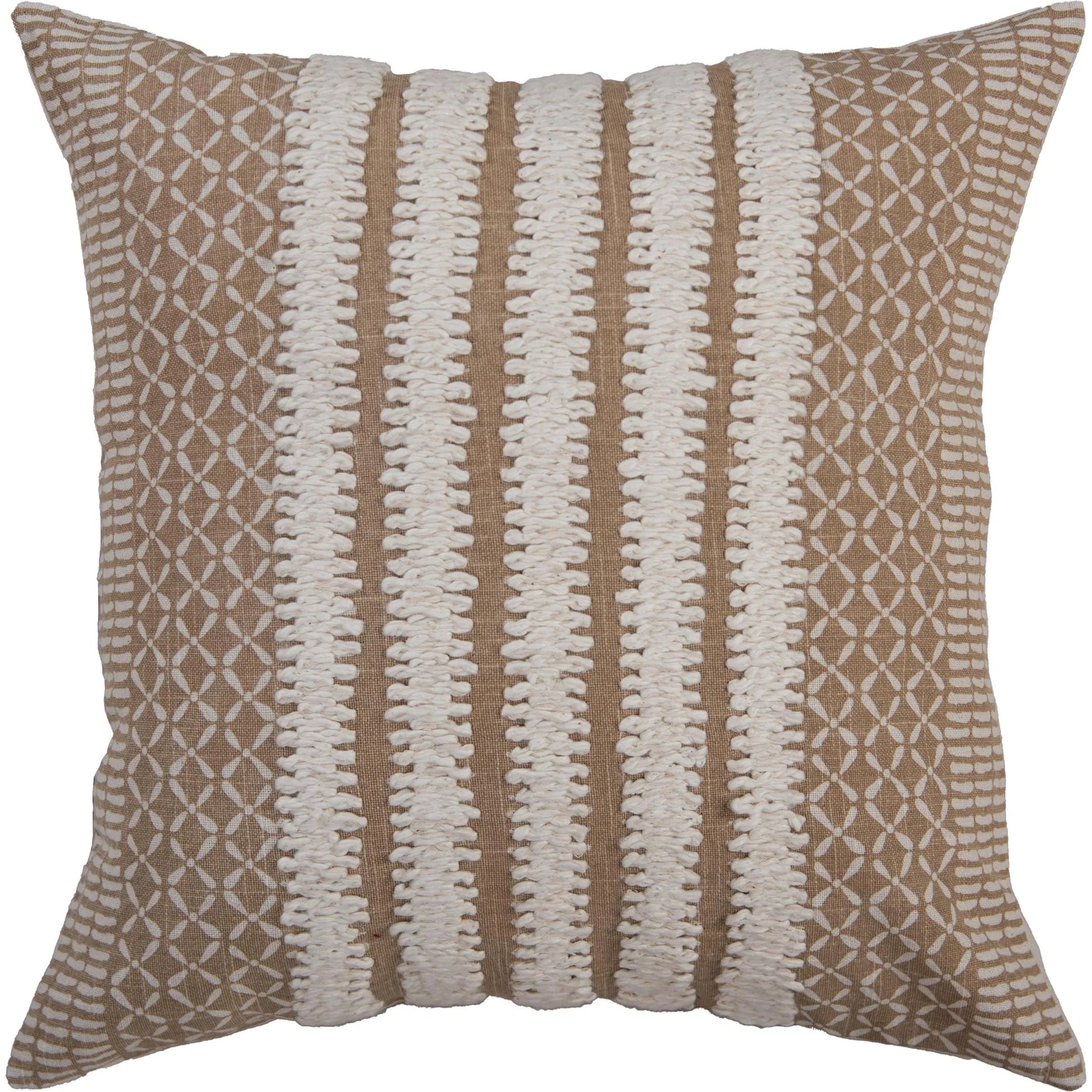 Tonganoxie Pillow by HedgeApple Essentials in dark taupe, ivory. Made from polyester, cotton slub in a eclectic & global style.