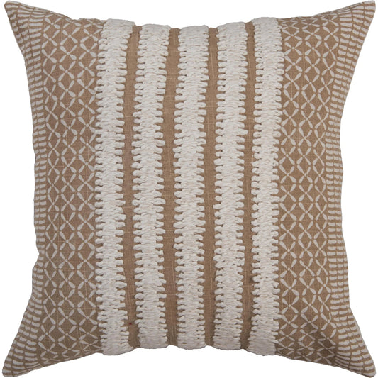 Tonganoxie Pillow by HedgeApple Essentials in dark taupe, ivory. Made from polyester, cotton slub in a unique style.