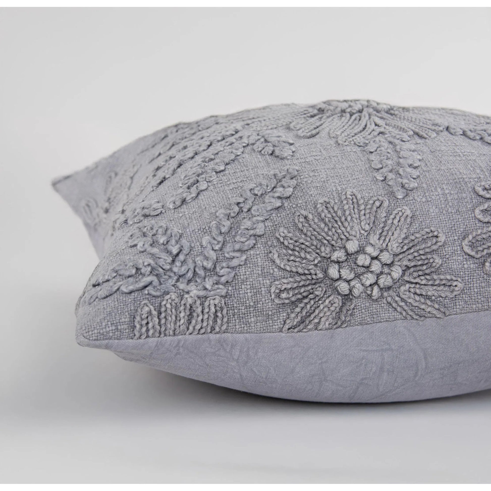 Hope Pillow by HedgeApple Essentials in light grey, grey. Made from polyester, cotton texture in a eclectic & global style.