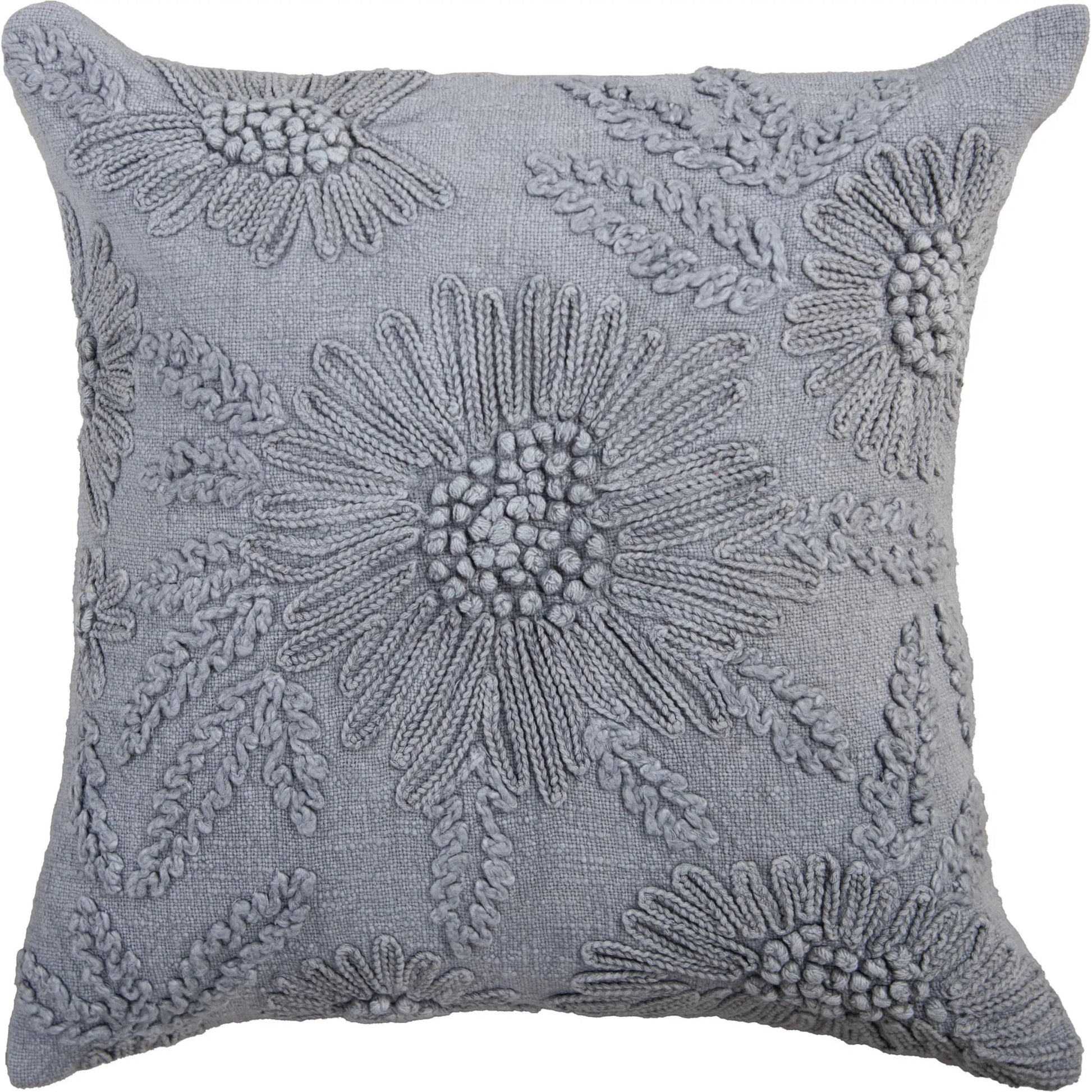 Hope Pillow by HedgeApple Essentials in light grey, grey. Made from polyester, cotton texture in a eclectic & global style.