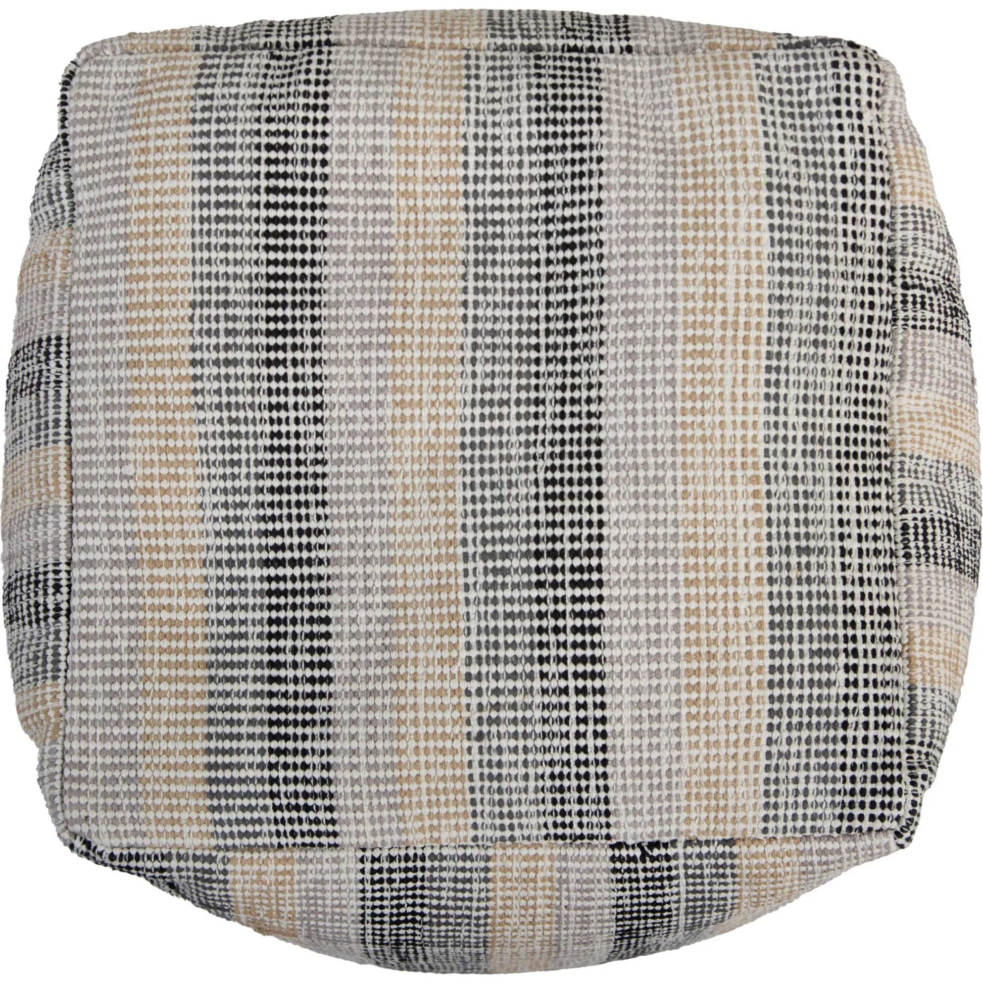 Travis Pouf by HedgeApple Essentials in beige, gray, grey, taupe, black. Made from cotton, polyester in a transitional style.