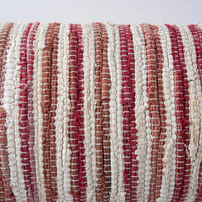 Apache Pillow by HedgeApple Essentials in red, berry. Made from recycled denim in a rustic style.