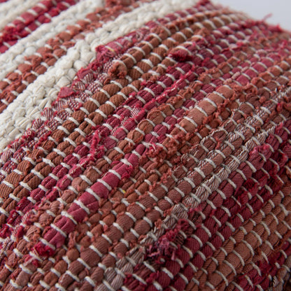Apache Pillow by HedgeApple Essentials in red, berry. Made from recycled denim in a rustic style.