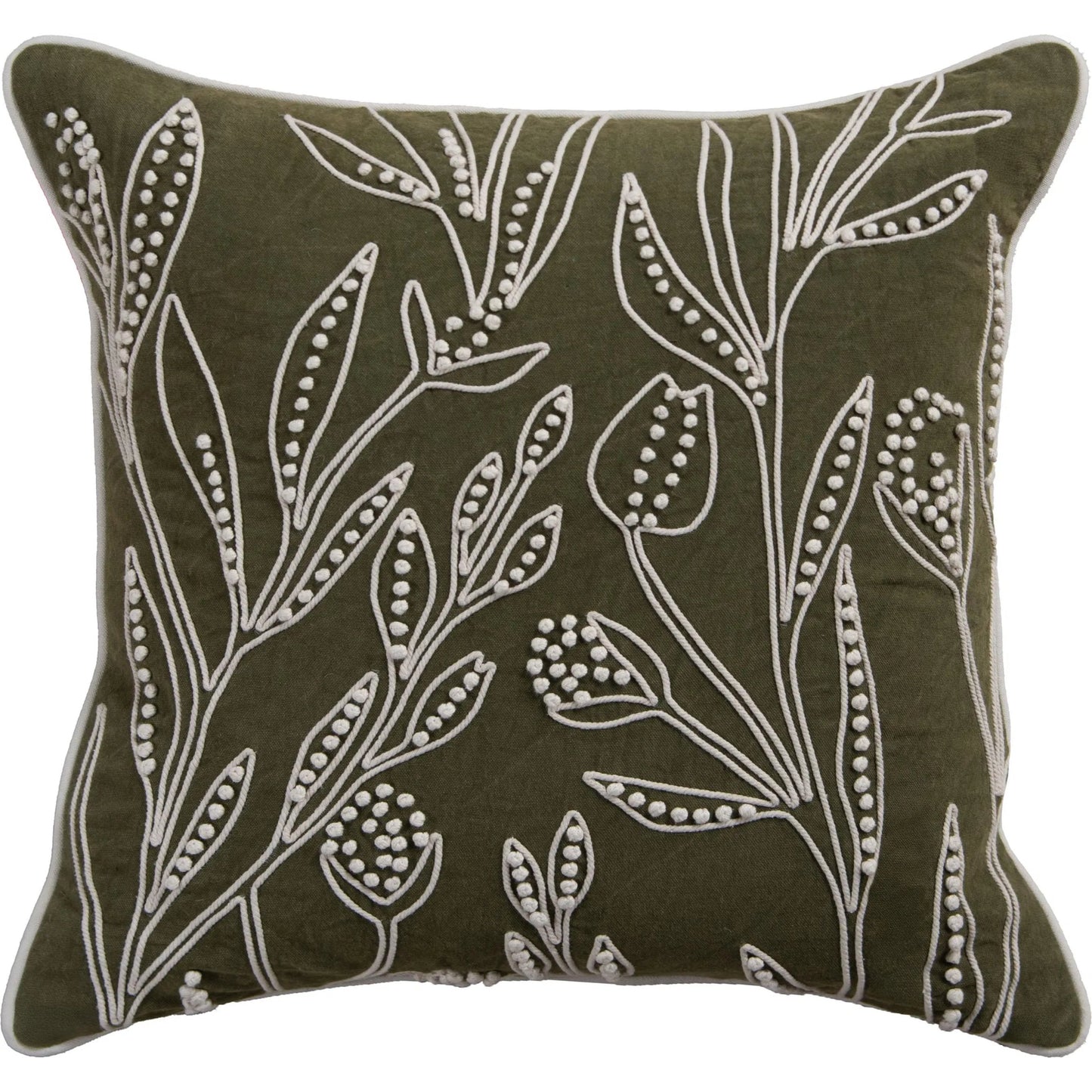 000 SI-2438742,SI-2438743,SI-2438744 | Primary Silo | Charlevoix Pillow by HedgeApple Essentials in green. Made from polyester, cotton duck in a eclectic & global style.