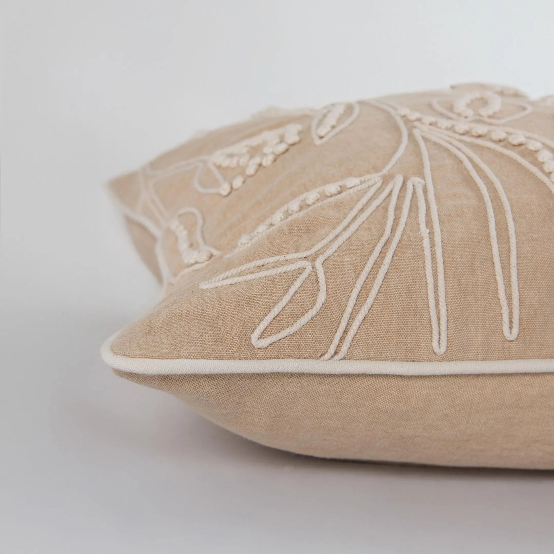 Kendall Pillow by HedgeApple Essentials in beige. Made from polyester, cotton duck in a transitional style.