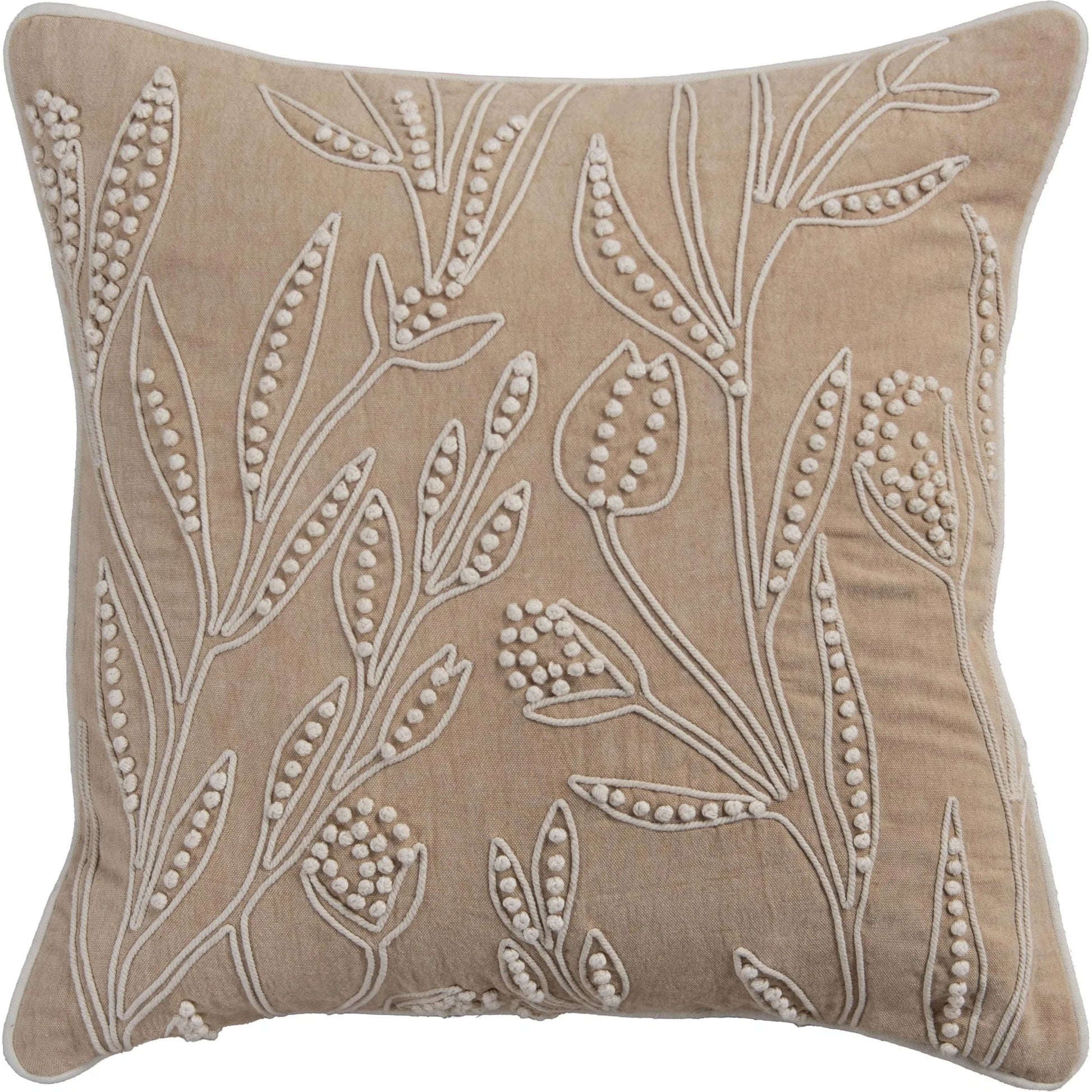 Kendall Pillow by HedgeApple Essentials in beige. Made from polyester, cotton duck in a transitional style.