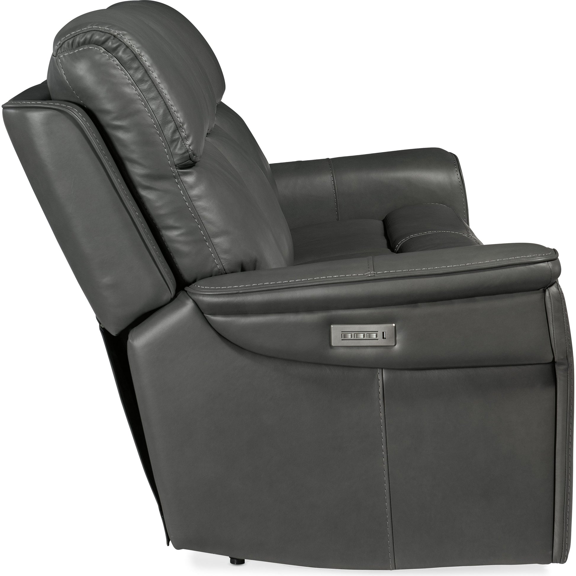 Lyra Zero Gravity Power Sofa by Hooker Furniture. Made from leather in a traditional style.