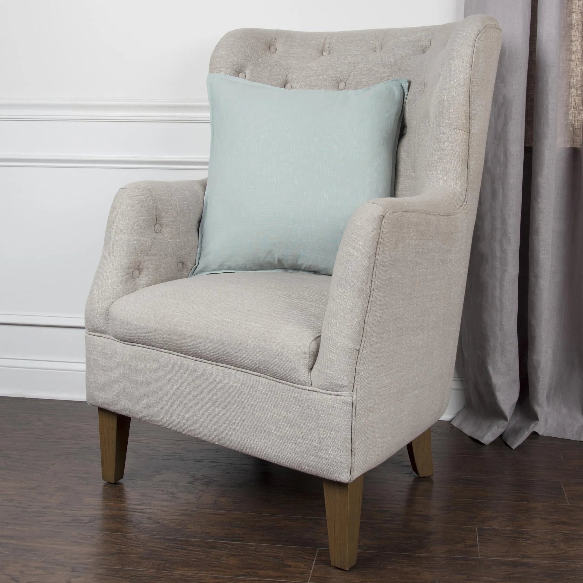 Schenectady Pillow by HedgeApple Essentials in aqua. Made from cotton in a transitional style.