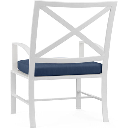 Bristol Outdoor Dining Chair in Canvas Flax w/ Self Welt by Sunset West. Made from aluminum in a modern style.