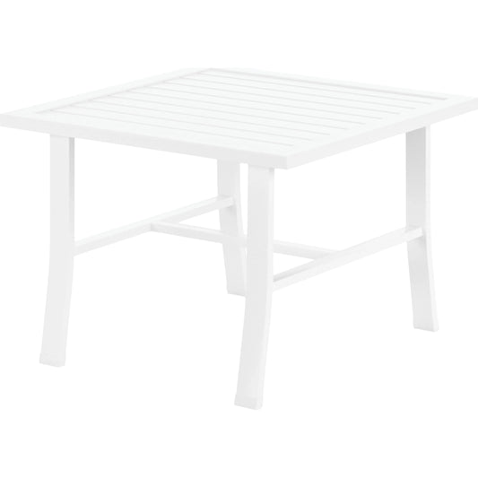 001 SI-2167201 | Primary Silo | Bristol Outdoor End Table by Sunset West in white. Made from aluminum in a modern style.