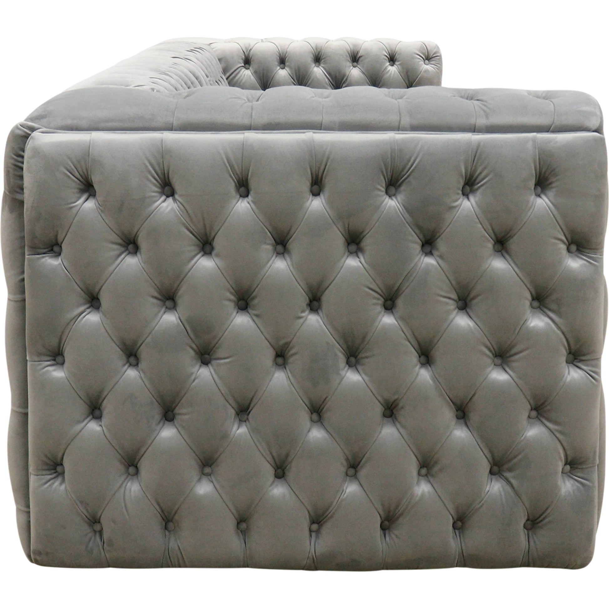 Vicenza Velvet Sofa by Pasargad Home in silver. Made from velvet in a modern style.