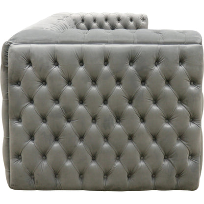 Vicenza Velvet Sofa by Pasargad Home in silver. Made from velvet in a modern style.