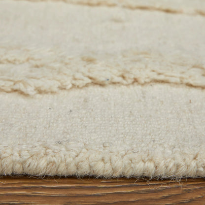 Anica Transitional Geometric Rug - 8008F by Feizy in ivory, taupe, brown. Made from wool in a unique style.