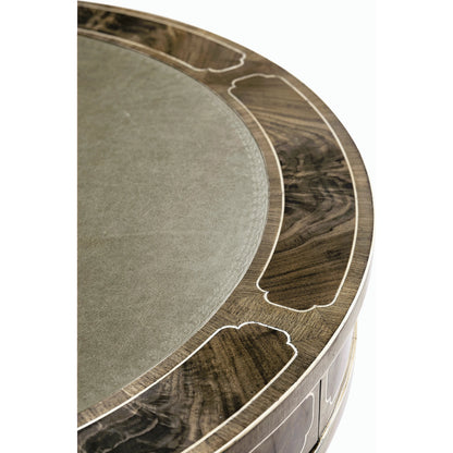 Buckingham Bleached Mahogany Drum Table by Jonathan Charles in brown and bleached mahogany. Made from acacia in a traditional style.