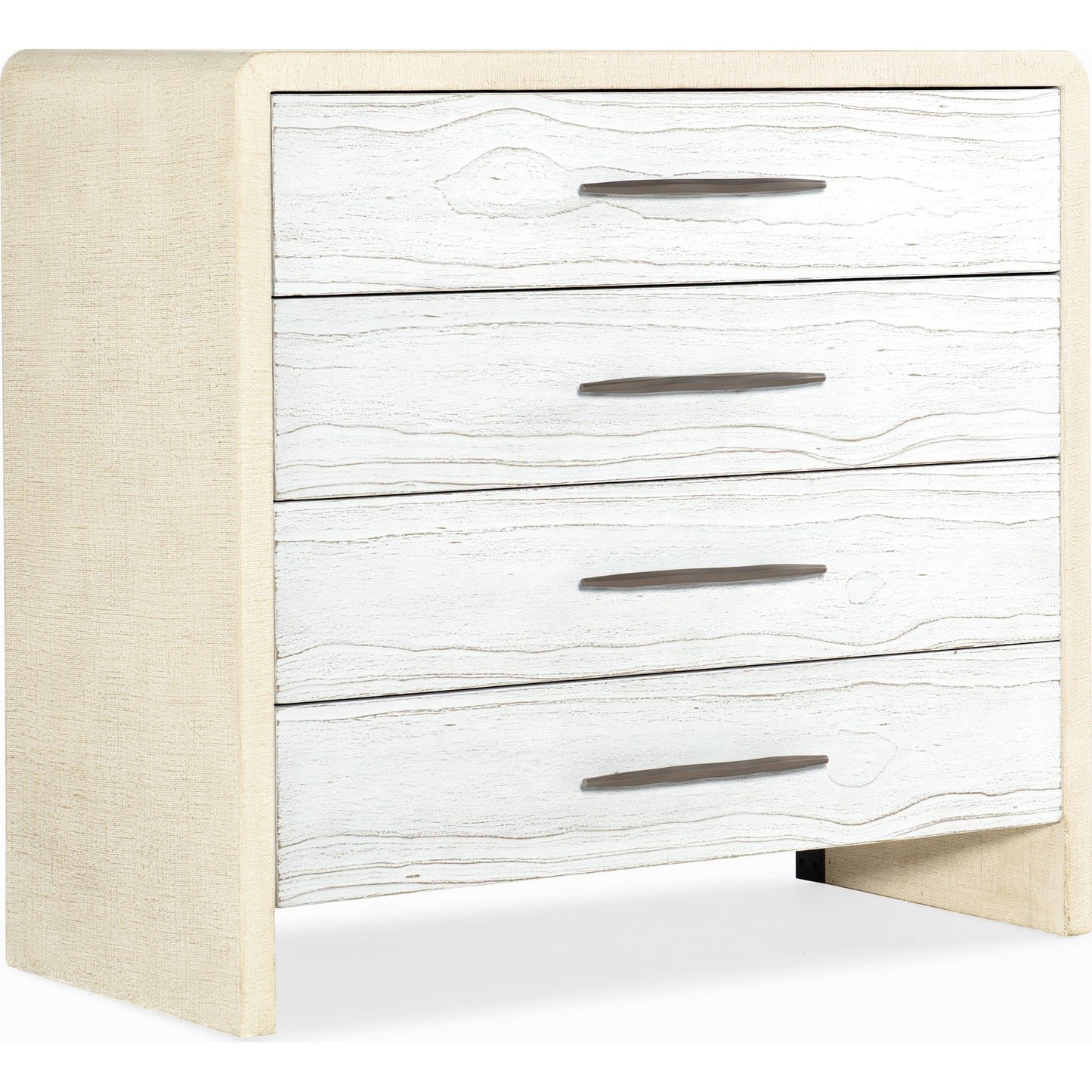 001 SI-1748539 | Primary Silo | Cascade Bachelor Chest by Hooker Furniture in pebble beach, chalk. Made from cast resin drawer fronts, burlap in a cottage & farmhouse style.