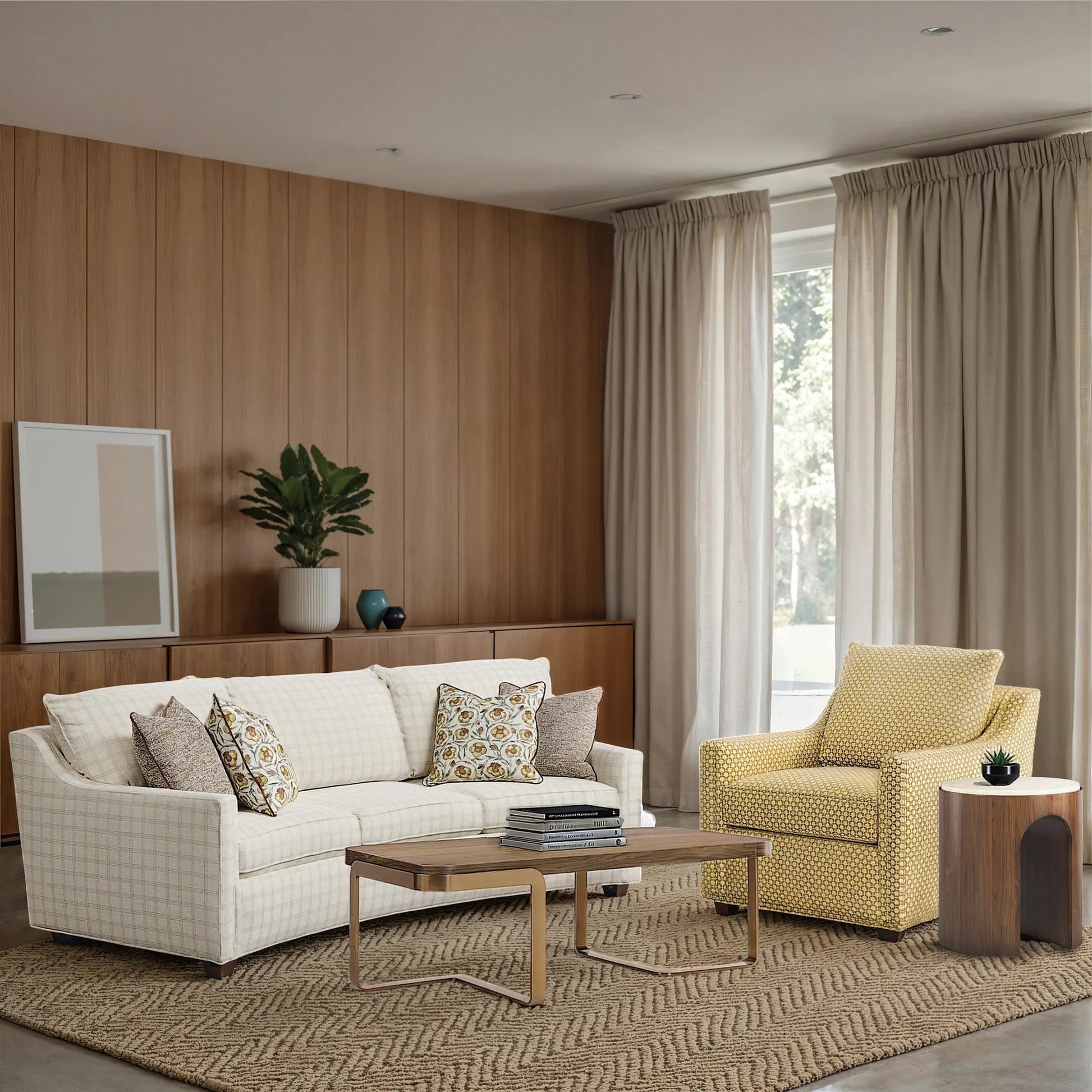 Eleana Round End Table by Hooker Furniture in light caramel, quartered walnut veneers, marble. Made from walnut veneers, marble in a modern style.