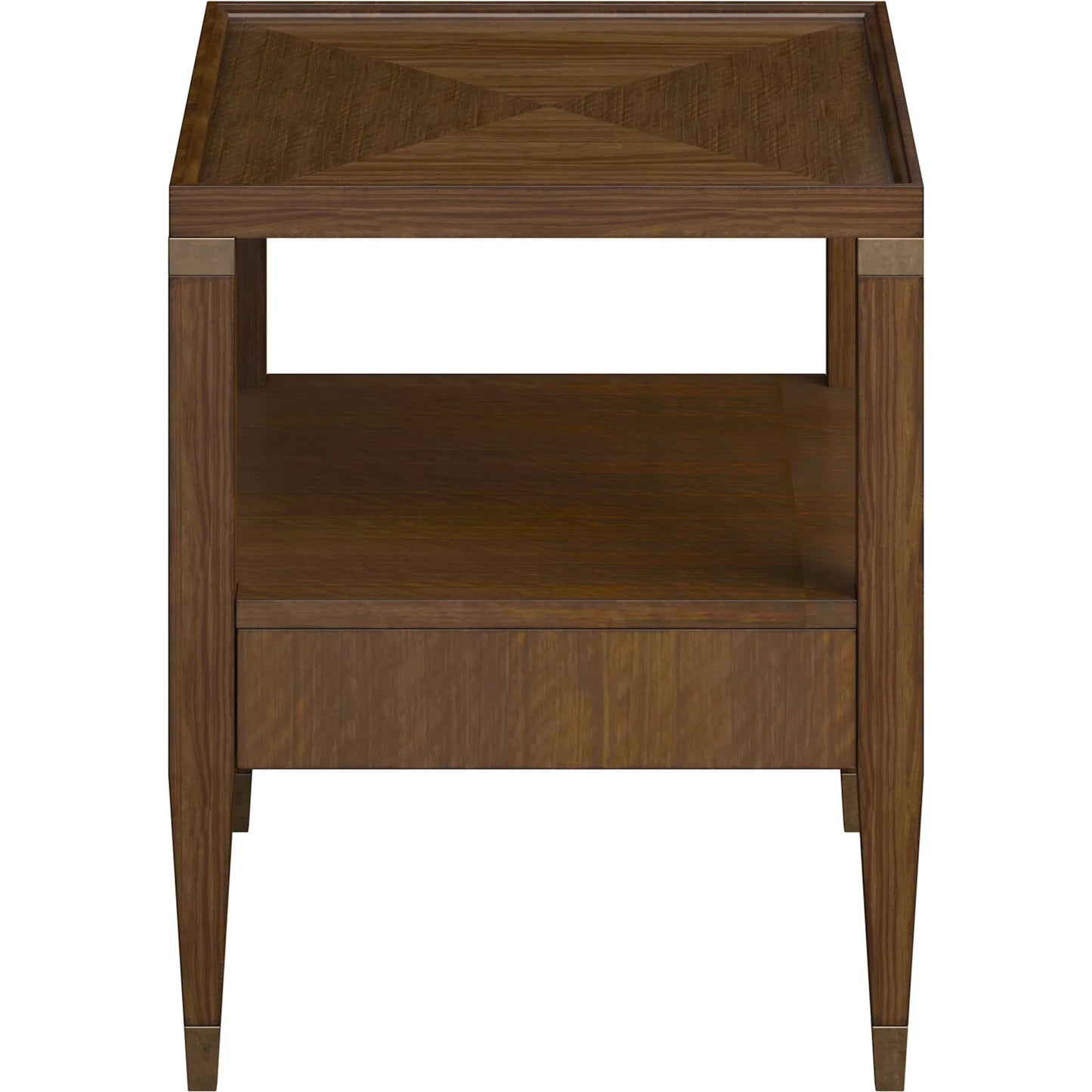 002 SI-2447915 | Additional Silo | Eave 1 Drawer End Table by A.R.T. Furniture in hazelnut. Made from poplar, parawood solids, walnut veneer in a traditional style.