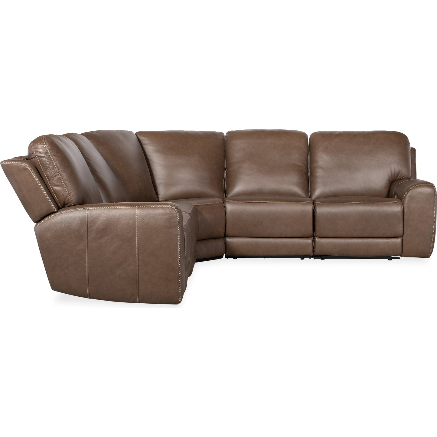 004 SI-2133814 | Additional Silo | Torres 5 Piece Sectional by Hooker Furniture in sorrento mocha. Made from leather, sorrento mocha (semi-aniline top grain with splits) in a traditional style.