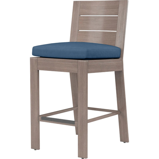 Laguna Outdoor Counter Stool by Sunset West in browns. Made from aluminum in a modern style.