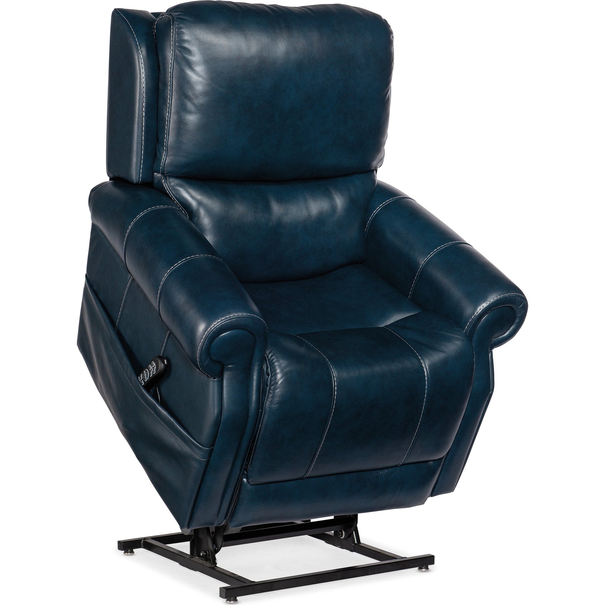 Eisley Power Recliner by Hooker Furniture in sorrento night seas. Made from leather in a traditional style.