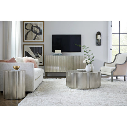 German Silver Entertainment Console by Hooker Furniture in german silver foil. Made from unique in a modern style.