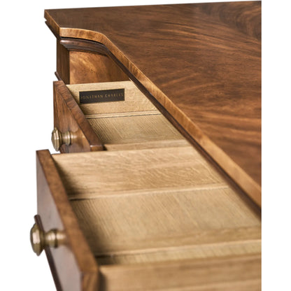 Hattie Sideboard by Jonathan Charles in medium crotch walnut. Made from celejeria veneer in a traditional style.