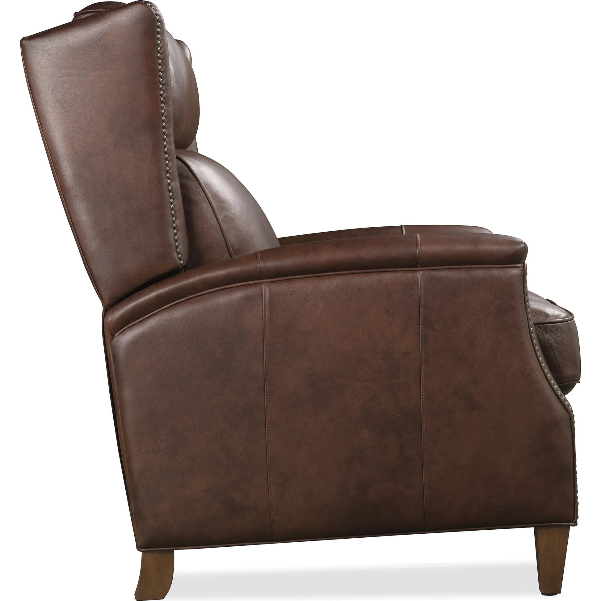 Lansing Power Recliner with Power Headrest by Hooker Furniture in dark wood. Made from leather in a traditional style.