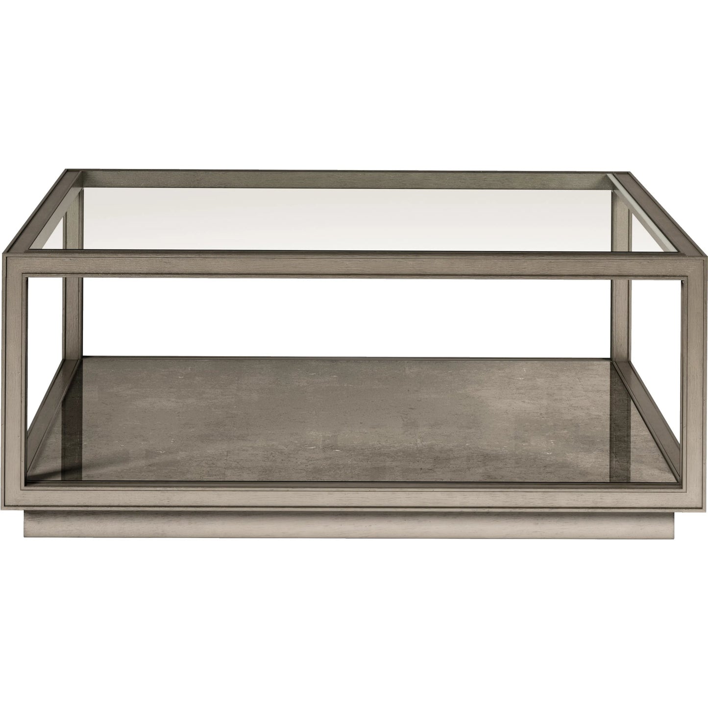 003 SI-2334446 | Additional Silo | Cove Square Cocktail Table by A.R.T. Furniture in grey and mica. Made from rubberwood solids, primavera veneer, glass, cork in a traditional style.