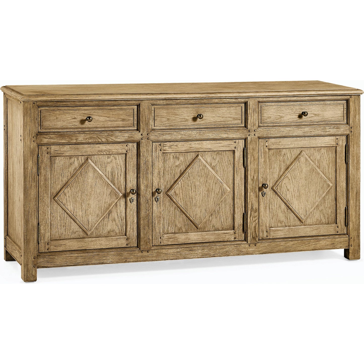 001 SI-2186319 | Primary Silo | Timeless Eon Rustic French Credenza by Jonathan Charles in brown and stripped brown chestnut. Made from oak in a modern style.