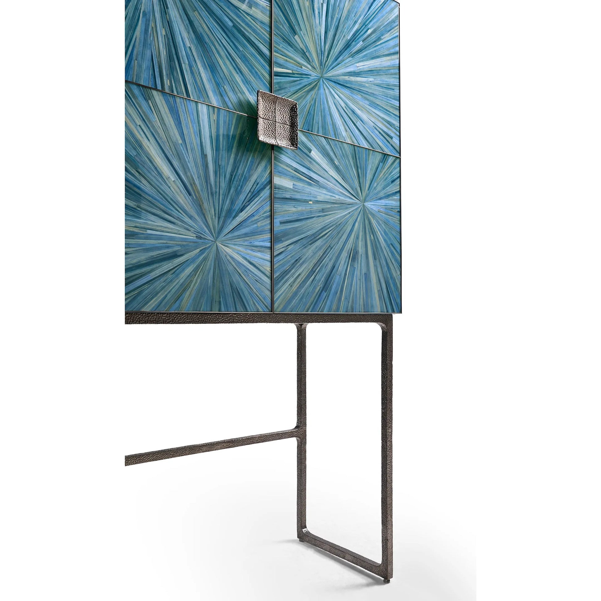 Sapphire Bar Cabinet by Jonathan Charles in chocolate apricot oak. Made from straw in a eclectic & global style.