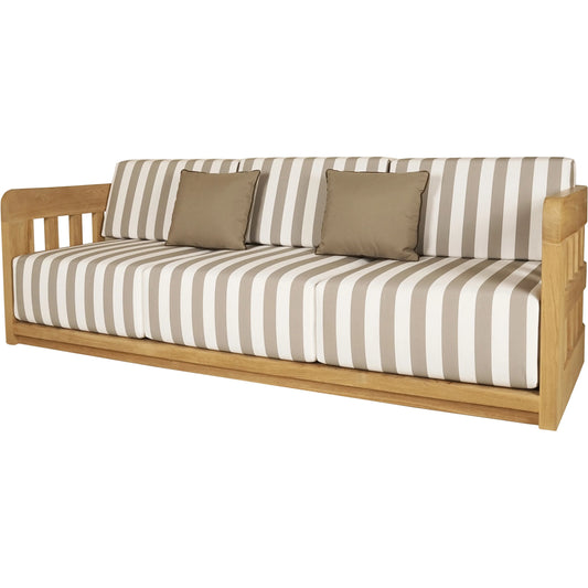 Adelaide Outdoor Sofa by Moe's Home Collection in brown. Made from 100% olefin fabric, quick dry foam, solid teak wood in a unique style.