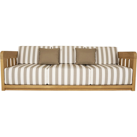 Adelaide Outdoor Sofa by Moe's Home Collection in brown. Made from 100% olefin fabric, quick dry foam, solid teak wood in a unique style.