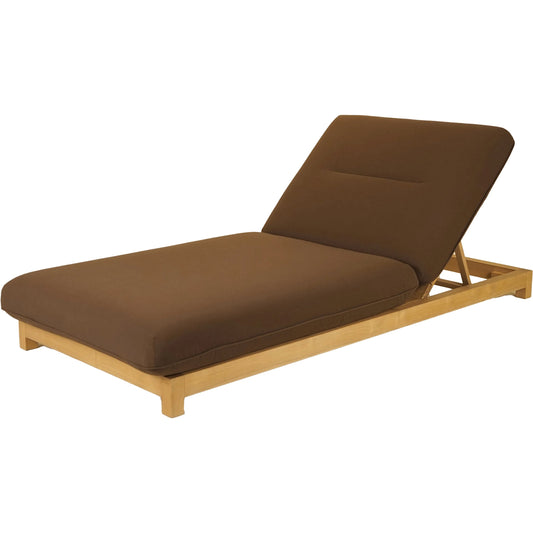 Enzo Outdoor Adjustable Lounge Chair by Moe's Home Collection. Made from 100% olefin fabric, quick dry foam, solid teak wood in a unique style.