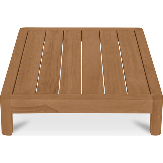 Enzo Outdoor Side Table by Moe's Home Collection in natural. Made from solid teak wood in a unique style.