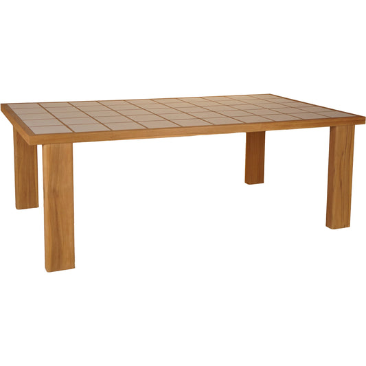 Marina Outdoor Dining Table by Moe's Home Collection. Made from solid teak wood, ceramic tile, pvc under table top in a unique style.