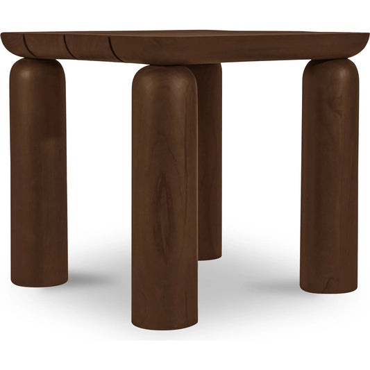Barclay Outdoor Side Table by Moe's Home Collection in brown. Made from solid teak wood in a unique style.