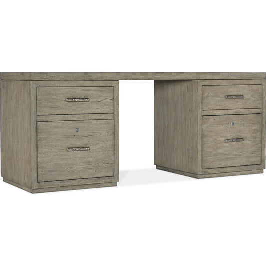 Linville Falls Desk - 72" Top-2 Small Files by Hooker Furniture in mink. Made from oak veneers in a modern style.