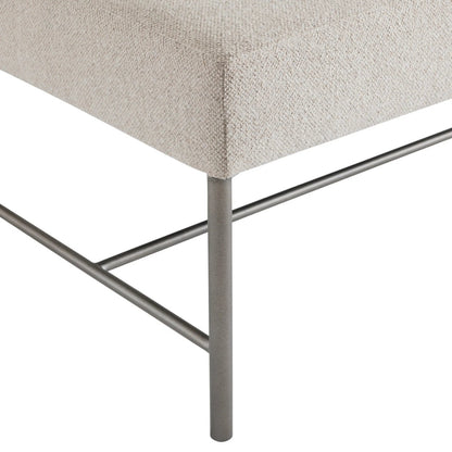 Outline Bench by Bernhardt in beige and atra. Made from fabric, metal in a transitional style.