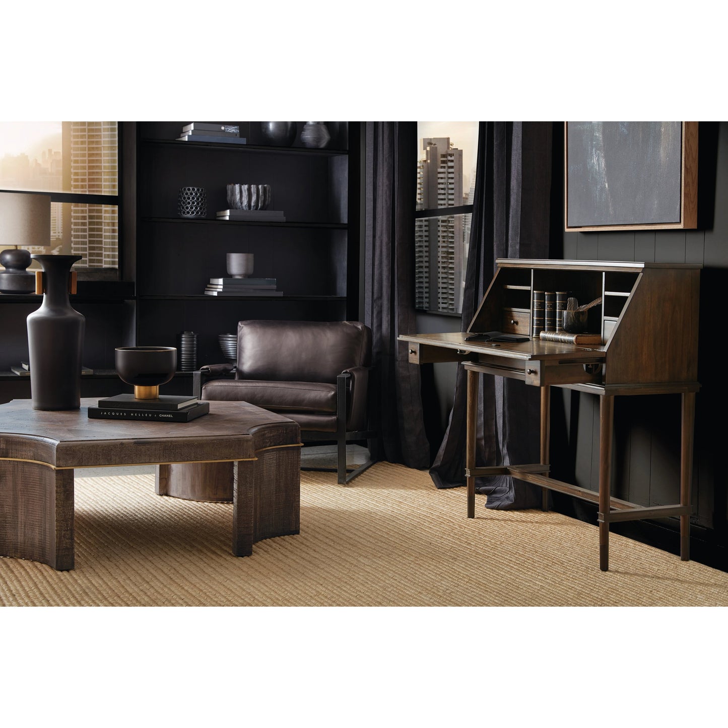 009 SI-2133767 | Lifestyle | Commerce and Market Secretariat Secretary by Hooker Furniture in dark wood. Made from clean acacia solids in a transitional style.